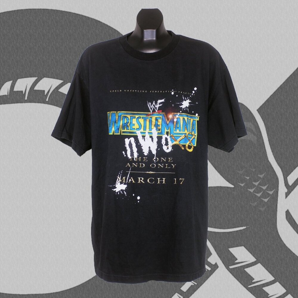 Vintage WWE Wrestlemania T-shirt NWO X8 2002 Men's XL Made in USA Black